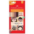 Ecolápis de Cor Jumbo Triangular 6 Cores Caras & Cores - Faber-Castell