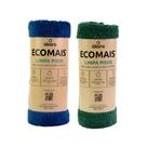 Ecomais Limpa Pisos Área Interna Pano de Chão Pacote 2 Cores Mistas em Microfibras 50x80cm G