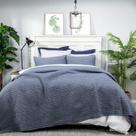 Edredão ELEGANT LIFE HOME Chambray Collection Algodão Azul
