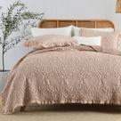 Edredão HORIMOTE HOME, cinza rosado, com babados, tamanho queen size, 3 peças