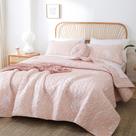 Edredão JANZAA Queen Size Blush Botanical Floral Pattern 3 peças