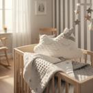 Edredom Baby Em Relevo C/Almofada Nuvem 75cmx1,00m Branco Jolitex
