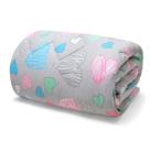 Edredom Buettner Casal Malha 100% Algodão Basic Estampado Amores 180mx220m Cinza