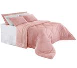 Edredom Casal BBC Textil Plush Dupla Face Coral - 311