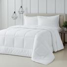 Edredom Casal Queen Cobertor Cama Premium com Toque de Plumas Frio Quente Inverno Barato BRANCO E CINZA