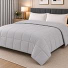 Edredom Casal Toque de Pluma 220 x 240 cm Ecopluma Camesa Cinza Premium - Edredom Casal Toque de Pluma 220 x 240 cm Ecopluma Camesa Cinza Premium -