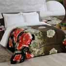 Edredom Coberdrom Sonobom King Sherpa E Manta - Floral Preto - 100% Poliéster