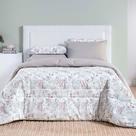 Edredom Cobertor Casa Scarpa Maris Super King Percalle 200 Fios Estampado Floral Protea Cinza