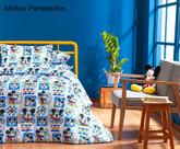 Edredom Cobertor Infantil Disney - Solteiro Dupla Face - Stith/Mickey/Minnie