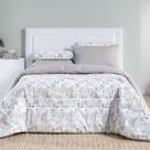 Edredom Cobertor Maris Super King Percalle 200 Fios Estampado Floral Protea Cinza