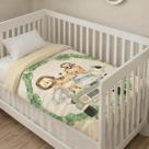 Edredom de Berço 1 PC 400 Fios (EXCLUSIVO) Dupla Face Estampado Premium para Meninos e Meninas