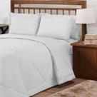 Edredom De Cama Queen Dupla Face Macio Liso Margarida Com Fronhas - 3 pçs Branco