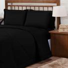 Edredom De Cama Queen Dupla Face Macio Liso Margarida Com Fronhas - 3 pçs Preto