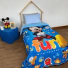 Edredom de Solteiro Dupla Face com Sherpa Estampado Mickey 1,50 m x 2,20m Lepper