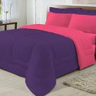 Edredom Dupla Face 100% Algodão Malha Queen Gran Moratta 01 Peça - Pink/ Roxo