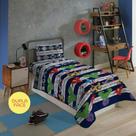 Edredom Dupla Face Solteiro Estampado Avengers Microfibra 1,40 m x 2,10 m Vingadores