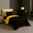 Edredom Duplaface Solteiro Ternura Avulso Matelado 2,40x1,50 Amarelo com Preto