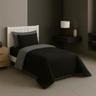 Edredom Duplaface Solteiro Ternura Avulso Matelado 2,40x1,50 Cinza com Preto