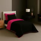 Edredom Duplaface Solteiro Ternura Avulso Matelado 2,40x1,50 Pink com Preto