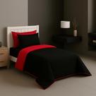Edredom Duplaface Solteiro Ternura Avulso Matelado 2,40x1,50 Vermelho com Preto