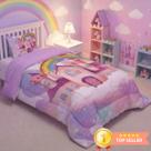 Edredom Infantil Exclusivo 400 Fios Premium Quente Grosso e Macio 2 Peças para Meninos e Meninas Conforto Extra