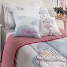 Edredom Infantil Solteiro Kit 5 Peças Bailarina 400 Fios