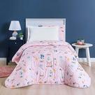Edredom Joy Kids Infantil Solteiro 01 Peça Micropercal 200 Fios Dupla Face Estampado - Foxy Rosa - 100% Poliéster