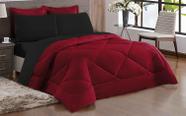 Edredom King Avulso Dupla Face Preto/Vermelho