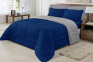 Edredom King Dupla Face 2,50m x 2,90m Royal-Cinza