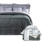 Edredom King Inverno Sherpa e Hipercal 5 Peças Macio e Elegante