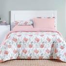 Edredom Maggy Dupla Face Super King 1 Peça Percale 200 Fios Estampado Hortencia Floral Rosa