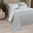 Edredom Plume Riviera King Size C/Efeito Linho C/3 Peças Cinza Lavive
