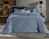 Edredom Plush Inove Liso Casal 220x240 Azul Céu Hedrons