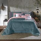 Edredom plush inove liso king verde capr