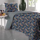Edredom Portallar Solteiro Malha Mista Disney Mickey Mescla 1,50 x 2,20 Cinza