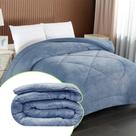 Edredom Queen Niazitex Capetown Azul Céu Dupla Face Sherpa e Flannel Plush Ultra Macio 2,20x2,40m Máximo Aquecimento e Conforto Premium