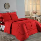 Edredom Queen Nobre 1 Peça Dupla Face 2,20m x 2,40m Malha 100% Algodão - Vermelho Edredom Queen Nobre 1 Peça Dupla Face 2,20m x 2,40m Malha 100% Algodão - Vermelho
