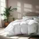 Edredom Serta Goose Feather Down Fiber Cotton Queen White