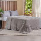 Edredom Sherpa Casal Dupla Face 100% Poliéster 180x220cm Bene Casa Duna Cinzenta