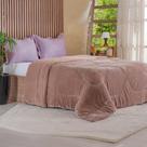 Edredom Sherpa King Dupla Face 100% Poliéster 240x260cm Bene Casa Doce de Leite