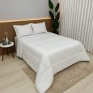 Edredom Solteiro Avulso Liso Micropercal Toque Acetinado Conforto Premium Branco