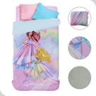 Edredom Solteiro Barbie Rosa Com Sherpa Verde 150X2,20M