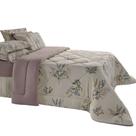 Edredom Solteiro BBC Textil Malha 170x240 cm Floral Bege 38