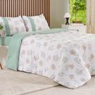 Edredom Solteiro Bella Cama Malha 125g/m² 100% Algodão 160x220cm Bene Casa Verde