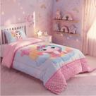 Edredom Solteiro Infantil 2PC para Meninas 400 Fios Dupla Face Premium Grosso Macio e Quente Edredom Solteiro Infantil 2PC para Meninas 400 Fios Dupla Face Premium Grosso Macio e Quente