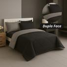 Edredom Ternura Queen Dupla Face Avulso Liso Cinza