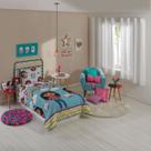 Edredon Dupla Face Microfibra Solteiro Estampado A Casa Mágica da Gabby - 1,40m x 2,10m
