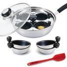 Egg Poacher Pan Eggssentials em aço inoxidável antiaderente 75 mL Egg Poacher Pan Eggssentials em aço inoxidável antiaderente 75 mL