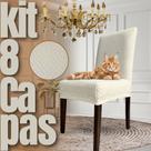 Egípcia - Kit 8 Capas de Cadeira Linha Gold Anti Gato - Creme
