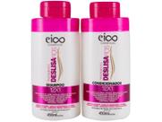 Eico Deslisa Fios Shampoo Hidratante 450ml + Condicionador Desmaia 400ml Brilho Maciez Alinhamento Antifrizz Reduz Volume Desembaraço